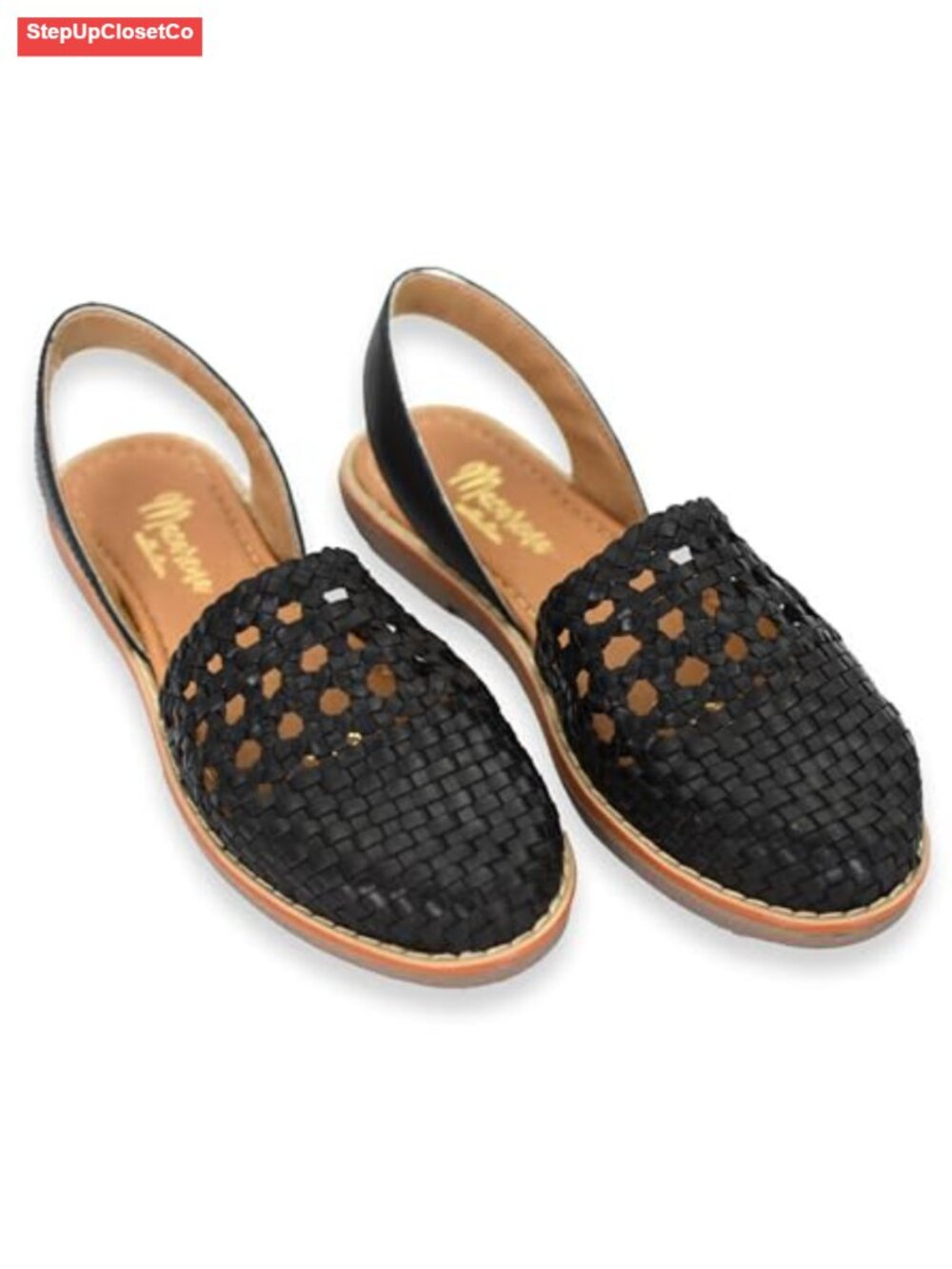 Handmade Leather Huarache Sandals, Cushioned Insole, Closed-Toe, Woven Flats